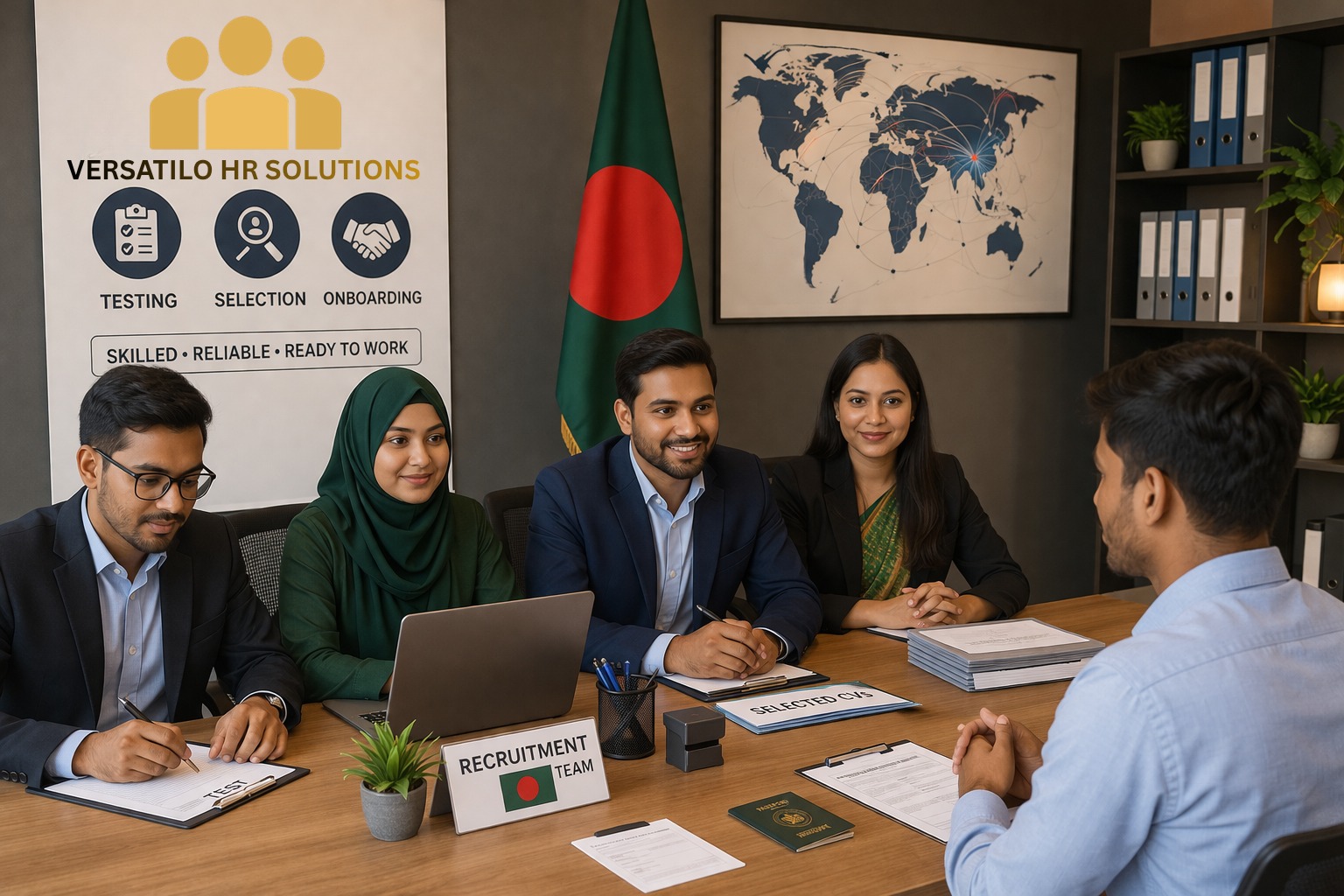 Bangladeshi recruitment team collaboration
