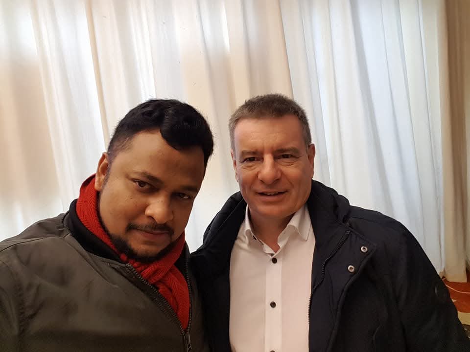 Dr Kamrul With Roger, MP of Switzerland