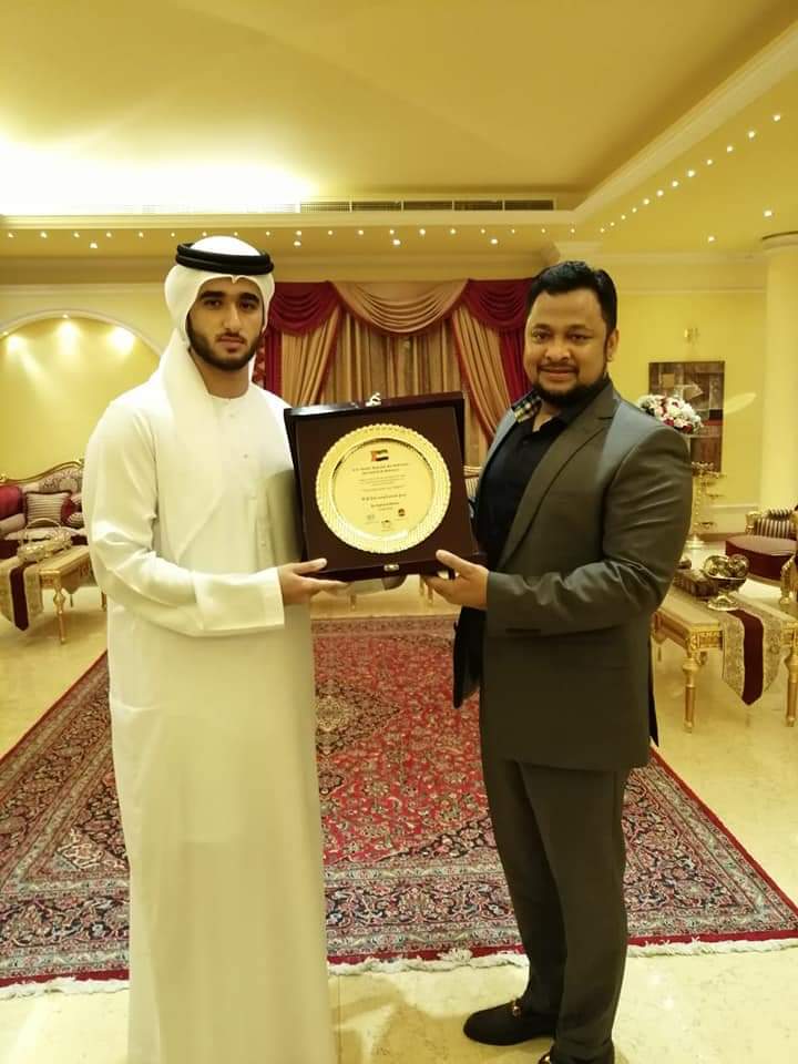 His Highness Shaikh Abdullah bin Maktoum the son of UAE prime Minister and Ruler of Dubai while discussing business with Dr. Kamrul