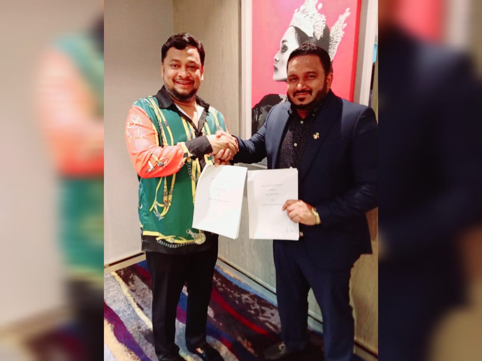 Signing partnership agreement between former Vice Presidet of Maldives and Dr Kamrul